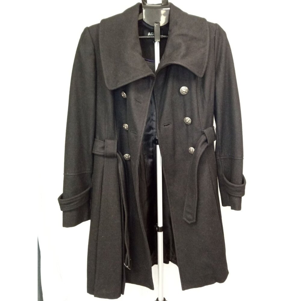 Apt. 9 Women's Black Belted Waist Pea Coat Size Small